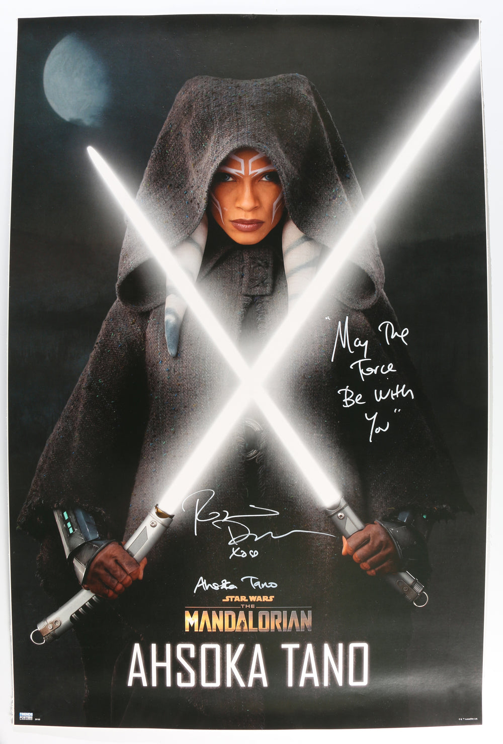 Rosario Dawson as Ahsoka Tano in Star Wars: The Mandalorian Signed 22.5x34 Poster with Character Name & Quote