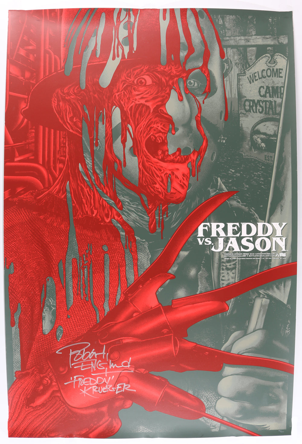 Robert Englund as Freddy Krueger in Freddy vs Jason Signed 24x36 Poster with Character Name