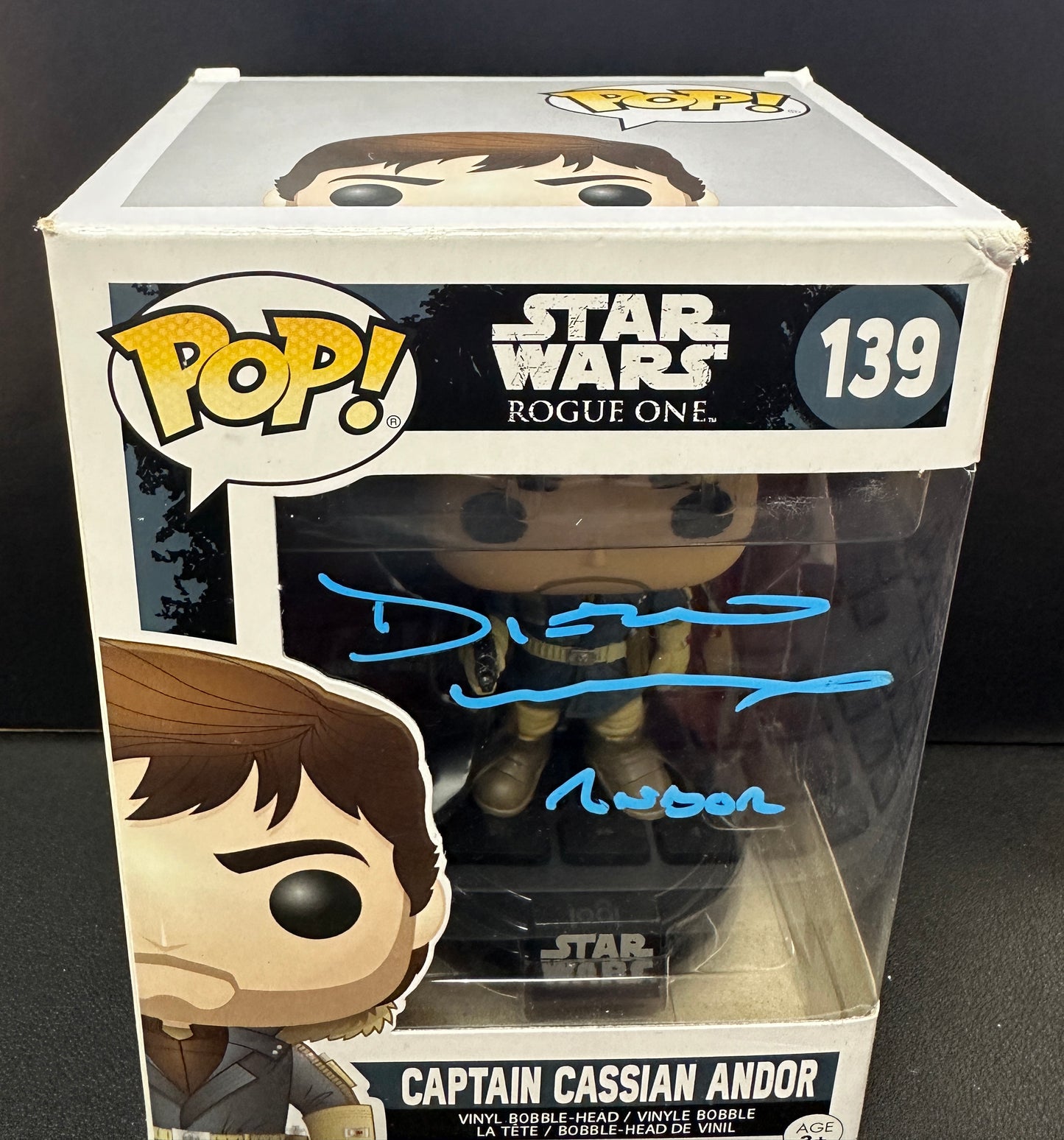 
                  
                    Diego Luna as Andor in Rogue One: A Star Wars Story Signed Funko POP! #139 with Character Name
                  
                
