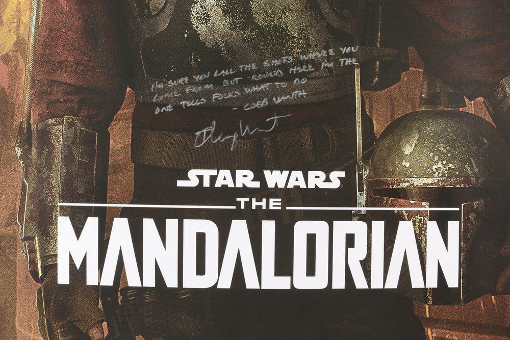 
                  
                    Timothy Olyphant as Cobb Vanth in Star Wars: The Mandalorian Signed 22x34 Poster with Quote & Character Name
                  
                