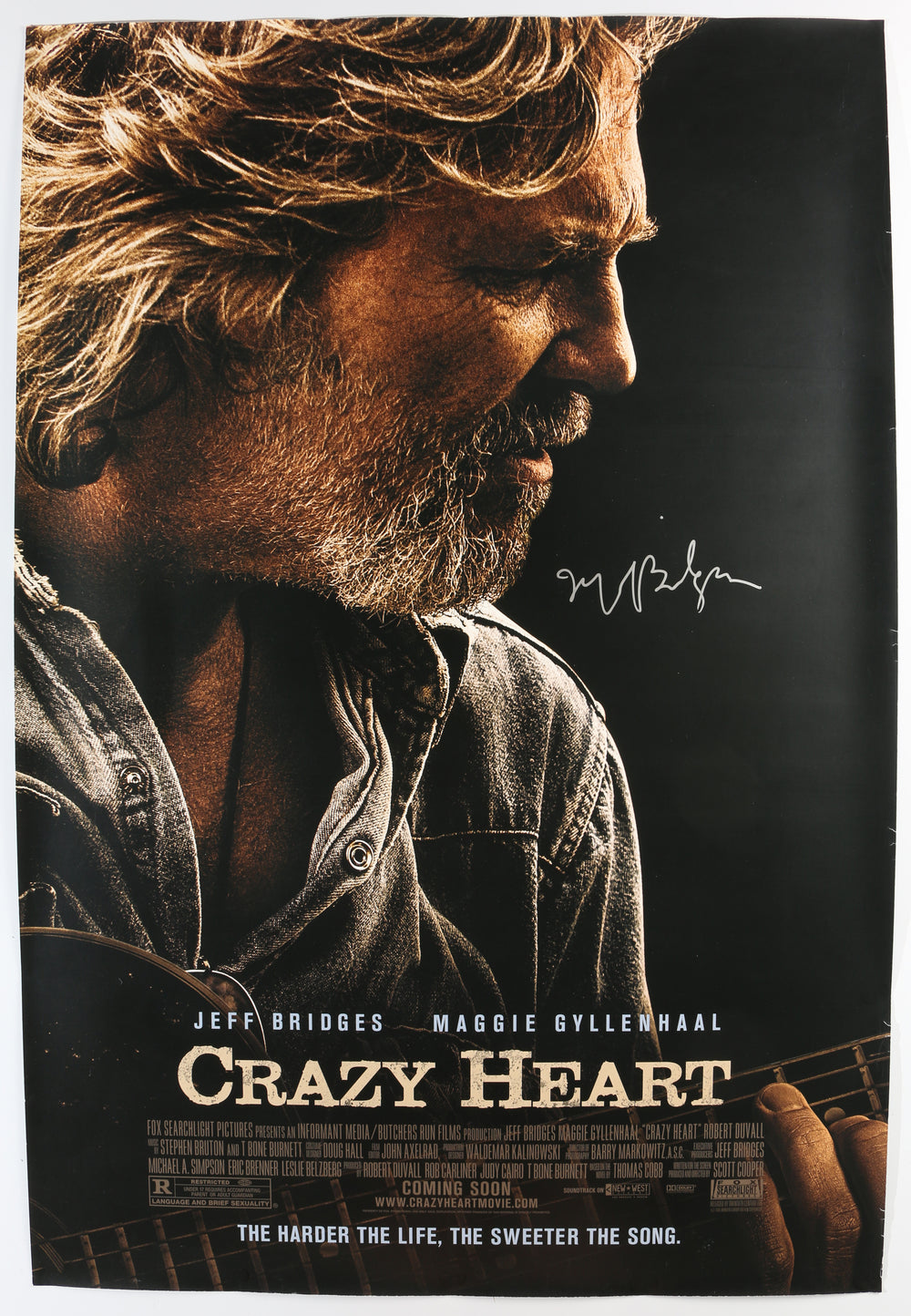 Jeff Bridges as Bad Blake in Crazy Heart Signed 27x40 Double-Sided Poster