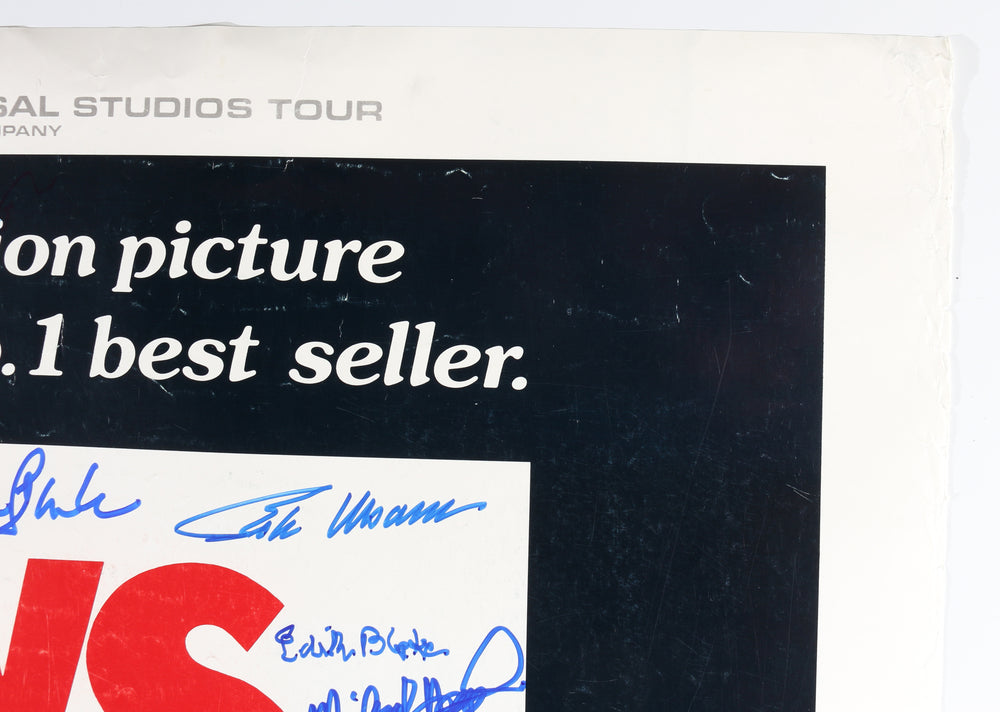 
                  
                    Jaws (K9) 27x40 Poste Cast Signed by Steven Spielberg, Roy Scheider, Richard Dreyfuss, Carl Gottlieb, Jeffrey Kramer, Lee Fierro, Roger Kastel, Jonathan Filley, Jay Mello, Stephen Potter, Belle McDonald, Dick Warlock, Michael Haydn, Carol Fligor, & More
                  
                