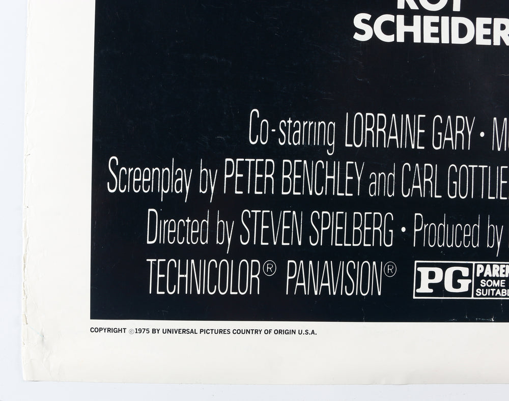 
                  
                    Jaws (K9) 27x40 Poste Cast Signed by Steven Spielberg, Roy Scheider, Richard Dreyfuss, Carl Gottlieb, Jeffrey Kramer, Lee Fierro, Roger Kastel, Jonathan Filley, Jay Mello, Stephen Potter, Belle McDonald, Dick Warlock, Michael Haydn, Carol Fligor, & More
                  
                