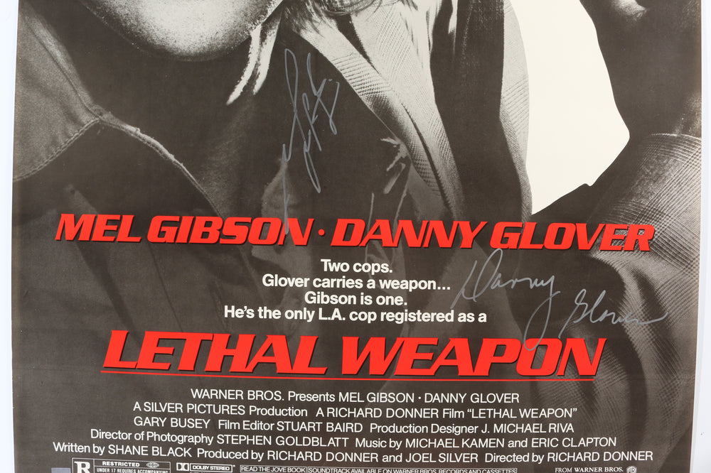 
                  
                    Mel Gibson as Martin Riggs & Danny Glover as Roger Murtaugh in Lethal Weapon (Celebrity Authentics) Signed 27x40 Poster
                  
                