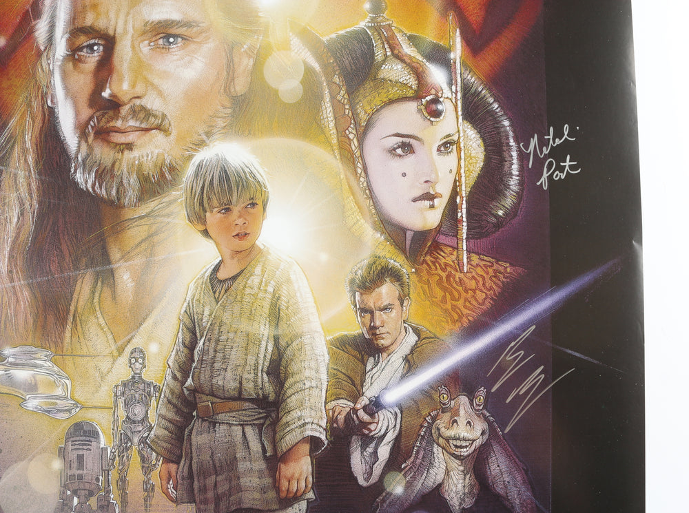 
                  
                    Natalie Portman as Padme / Queen Amidala & Ewan McGregor as Obi-Wan Kenobi in Star Wars Episode I: The Phantom Menace (SWAU) Signed 27x40 Poster
                  
                