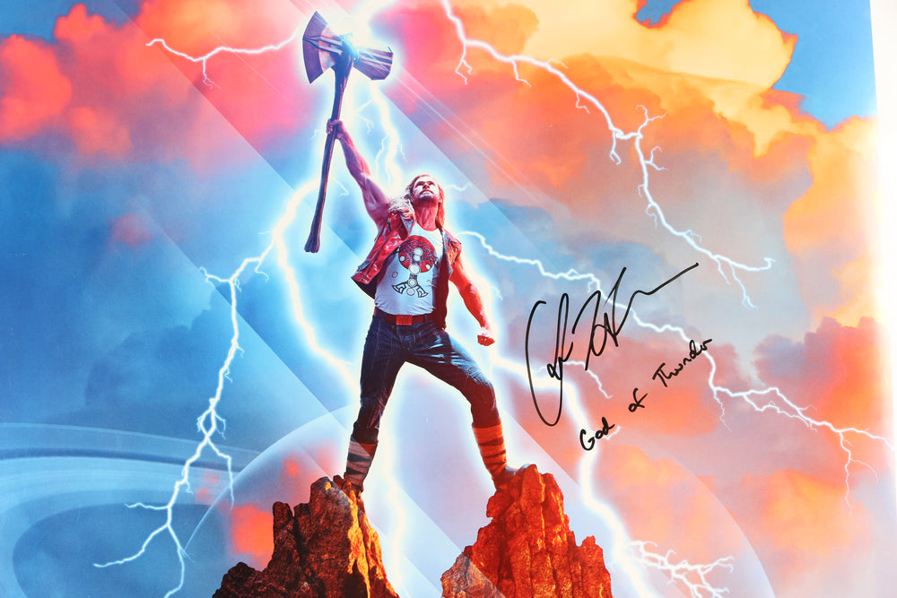 
                  
                    Chris Hemsworth as Thor in Thor: Love & Thunder Signed 27x40 Poster with Character Name
                  
                