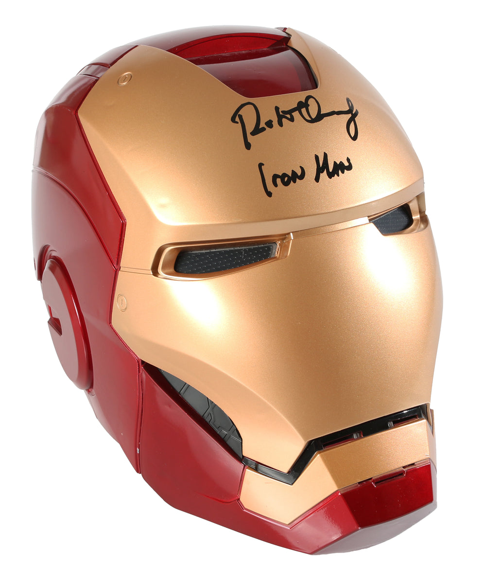 Iron Man Prop Replica Hasbro Legends Series Electronic Helmet (Beckett Witnessed) Signed by Robert Downey Jr. with Character Name