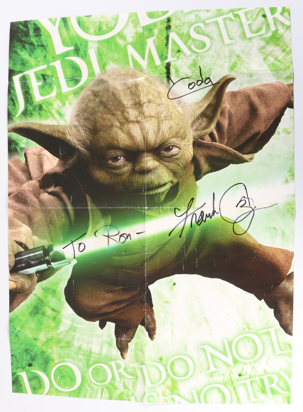 Frank Oz as Yoda in Star Wars Episode III: Revenge of the Sith Signed 17.5x24 Folded Poster