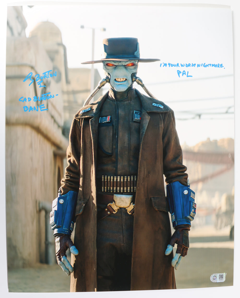 Corey Burton as Cad Bane in Star Wars: The Book of Boba Fett (SWAU) Signed 16x20 Photo with Character Name and Quote