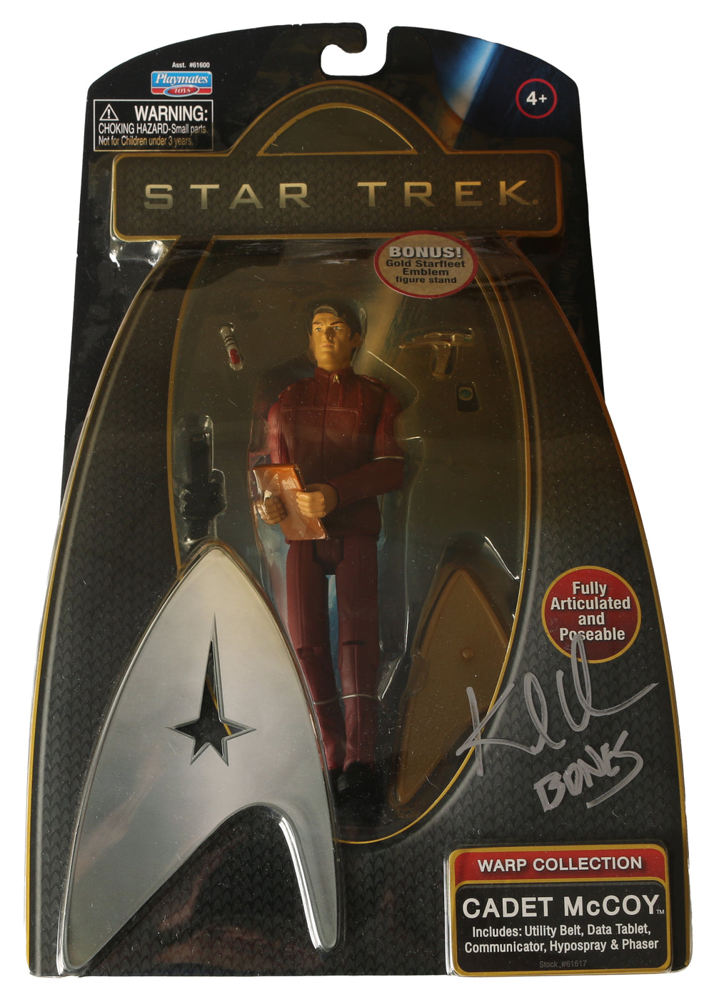 Karl Urban as Leonard Bones McCoy in Star Trek (JSA / SWAU) Signed Star Trek Warp Collection Action Figure with Character Name