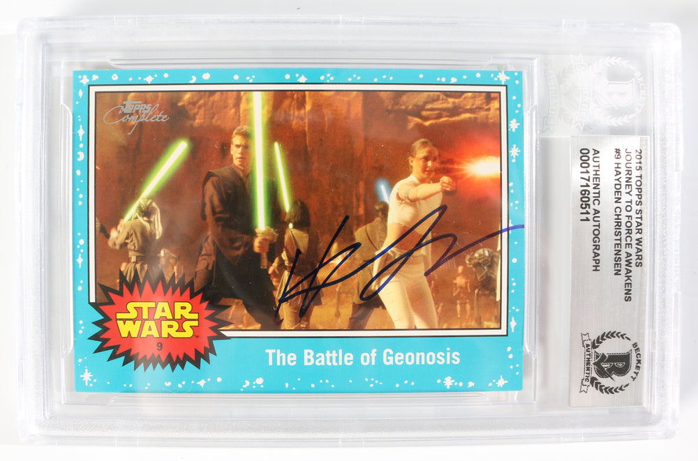 Hayden Christensen as Anakin Skywalker in Star Wars Episode II: Attack of the Clones (Beckett Slabbed) Signed Topps Trading Card