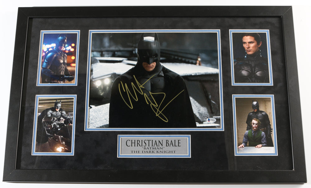 Christian Bale as Batman in Batman Begins (Beckett) Signed 11x14 Framed Photo