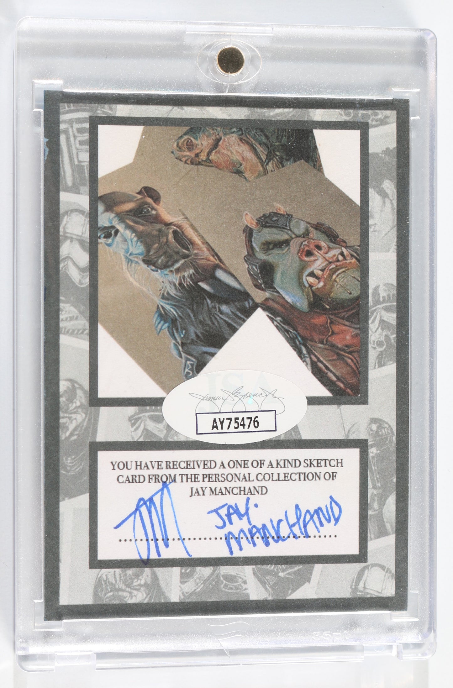 
                  
                    Sam Witwer as Starkiller in Star Wars: The Force Unleashed (JSA) Encapsulated Signed Trading Card Original Art by Jay Manchand
                  
                