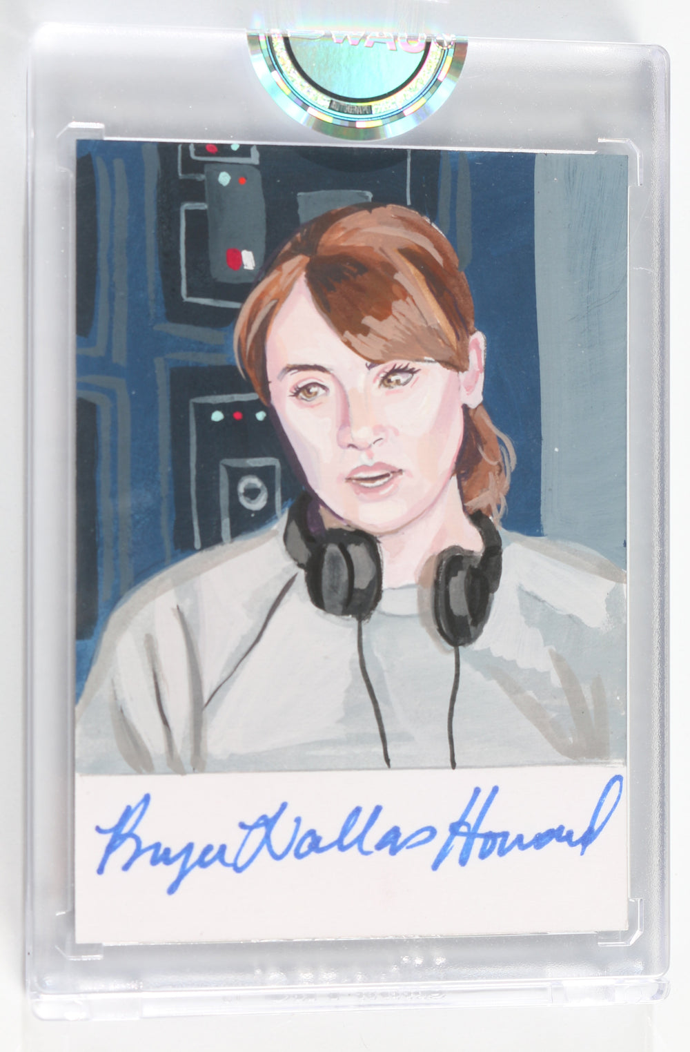 Bryce Dallas Howard Behind The Scenes Directing Star Wars: The Mandalorian (Encapsulated) Signed SWAU Artist Series Trading Card by Candice Dailey