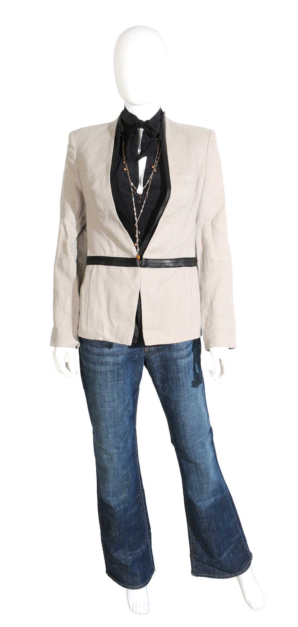 Cobie Smulders as Robin Scherbatsky in How I Met Your Mother Screen Worn Jacket, Blouse, Necklace, & Pants Wardrobe Set with Signed Letter of Authenticity