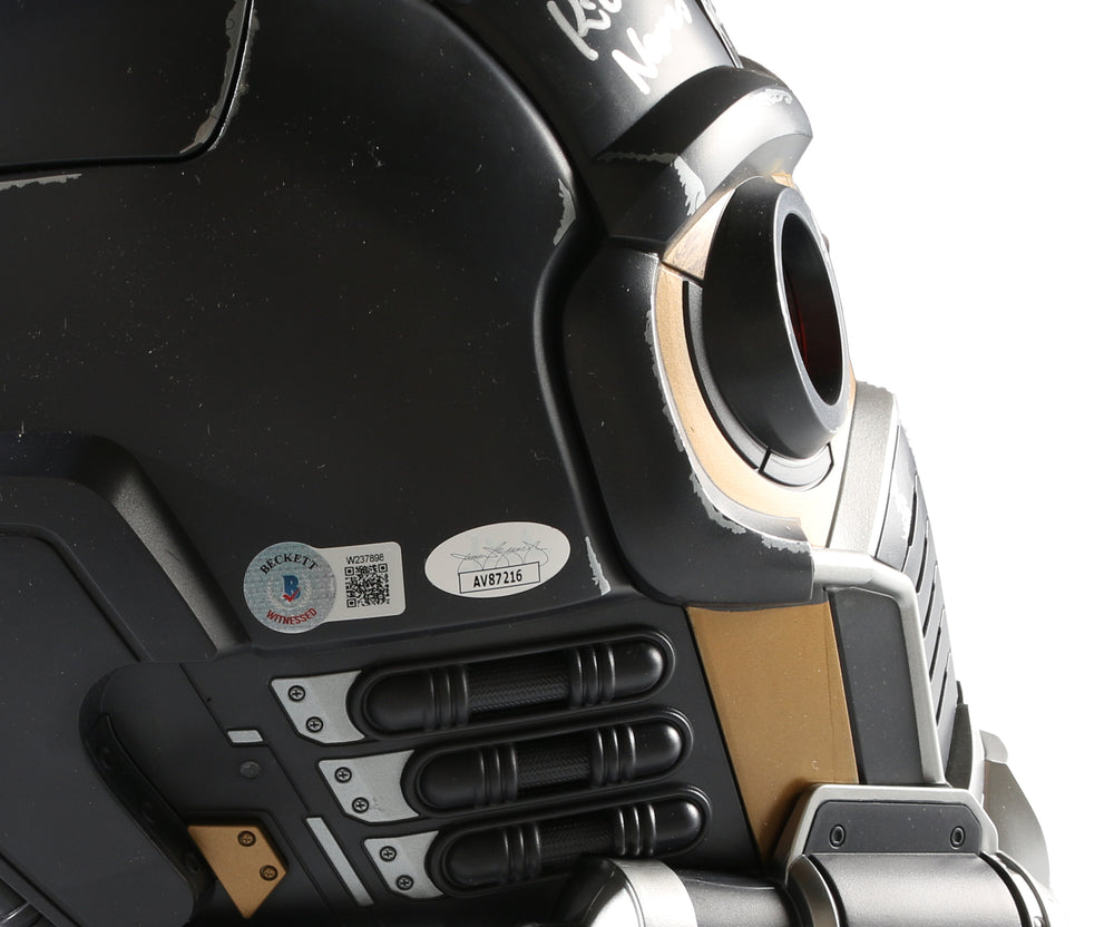 
                  
                    Chris Pratt as Star-Lord & Pom Klementieff as Mantis in Guardians of the Galaxy (Beckett Witnessed / JSA) Signed Hasbro Legends Series Prop Replica Helmet with Character Name & Quote
                  
                