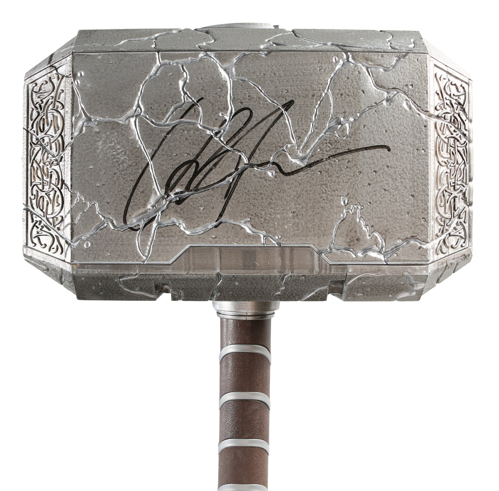 
                  
                    Marvel Legends Mighty Thor Mjolnir Prop Replica Hasbro Legends Series Electronic Cracked Hammer from Thor: Love & Thunder Signed by Chris Hemsworth
                  
                