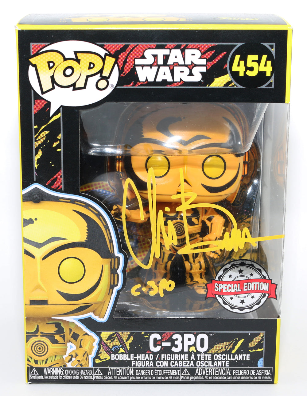 Chris Bartlett as C3P-O in Star Wars Blacklight Special Edition (SWAU) Signed Funko POP! #454