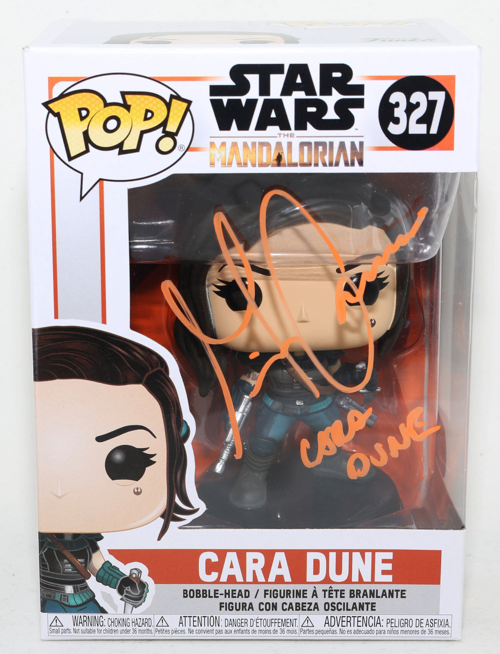 Gina Carano as Cara Dune in Star Wars: The Mandalorian (SWAU) Signed Funko POP! #327 with Character Name