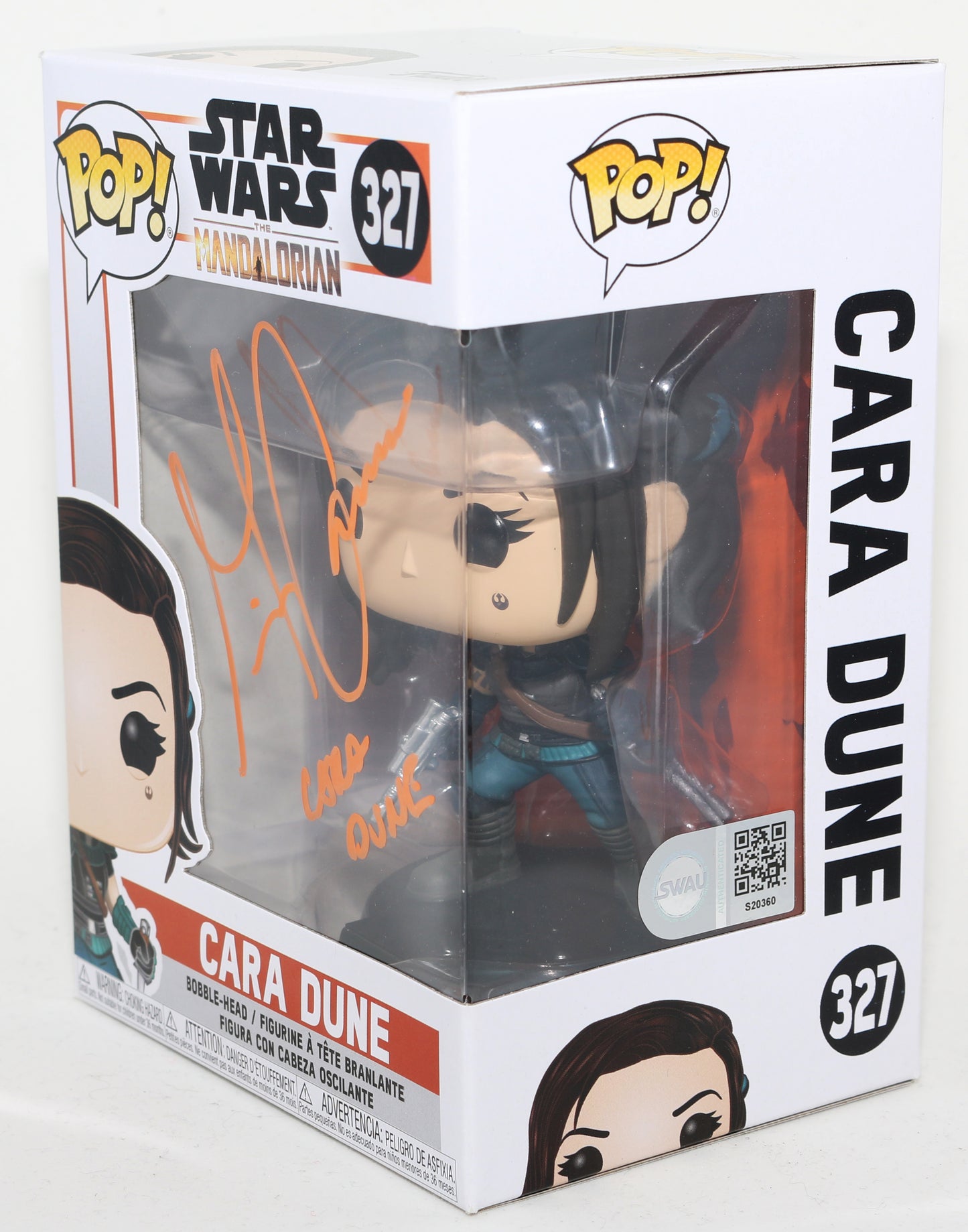 
                  
                    Gina Carano as Cara Dune in Star Wars: The Mandalorian (SWAU) Signed Funko POP! #327 with Character Name
                  
                