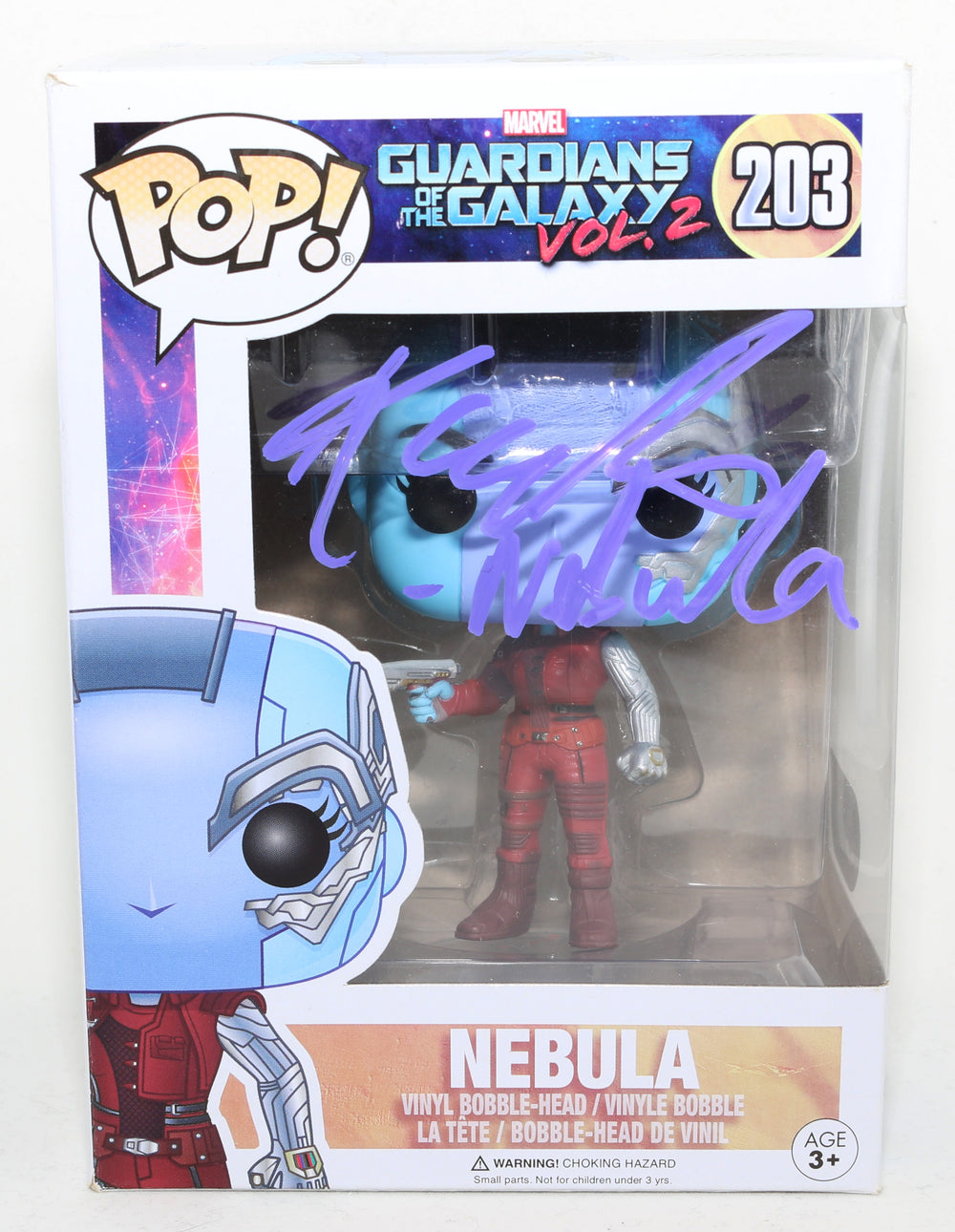 Karen Gillan as Nebula in Guardians of the Galaxy Vol. 2 (SWAU) Signed Funko POP! #203 with Character Name