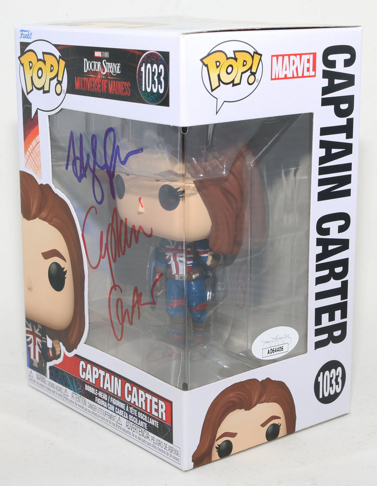 
                  
                    Hayley Atwell as Captain Carter in Doctor Strange in the Multiverse of Madness (JSA) Signed Funko POP! #1033 with Character Name
                  
                