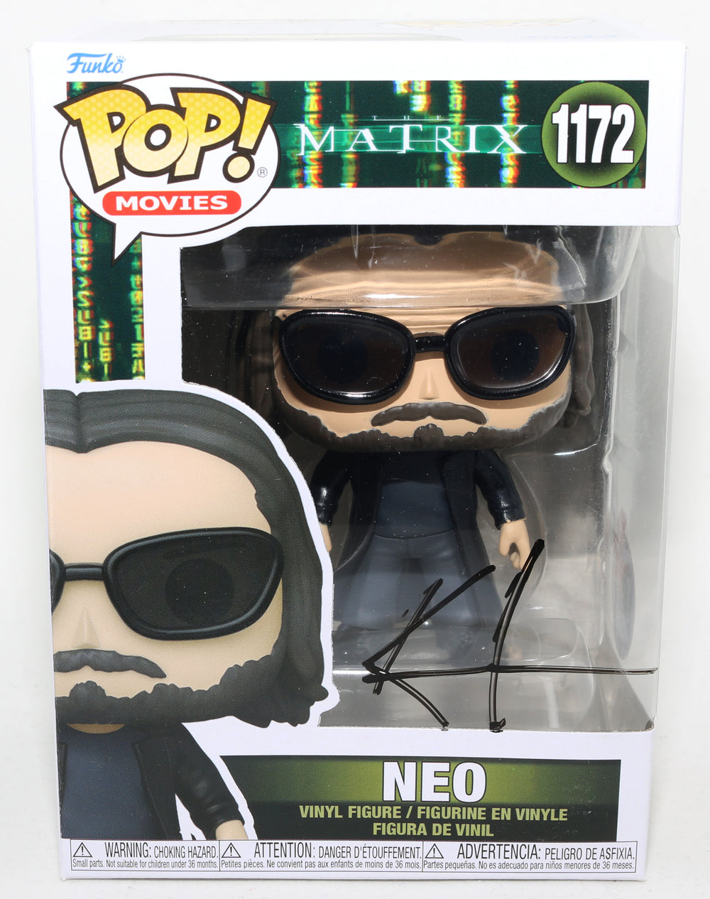 Keanu Reeves as Neo in The Matrix WhatNot Charity Auction Signed Funko POP! #1172