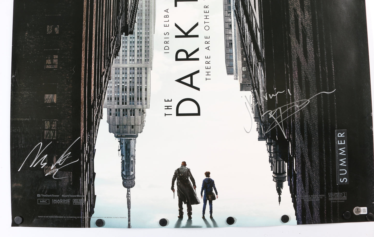 
                  
                    The Dark Tower 27x40 Poster (Beckett) Cast Signed by Idris Elba, Matthew McConaughey, & Nikolaj Arcel
                  
                