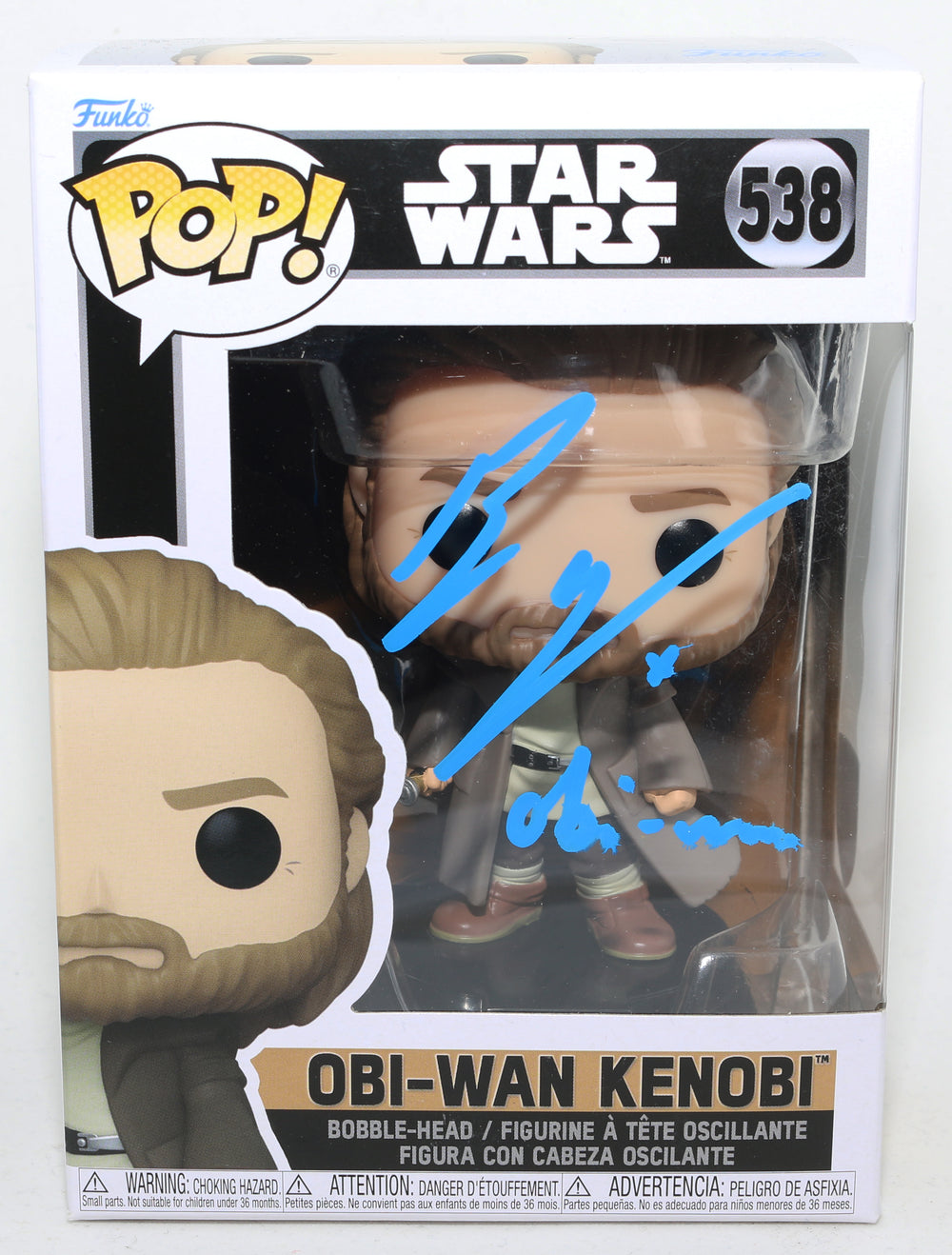 Ewan McGregor as Obi-Wan Kenobi in Star Wars (Official Pix) Signed Funko POP! #538 with Character Name