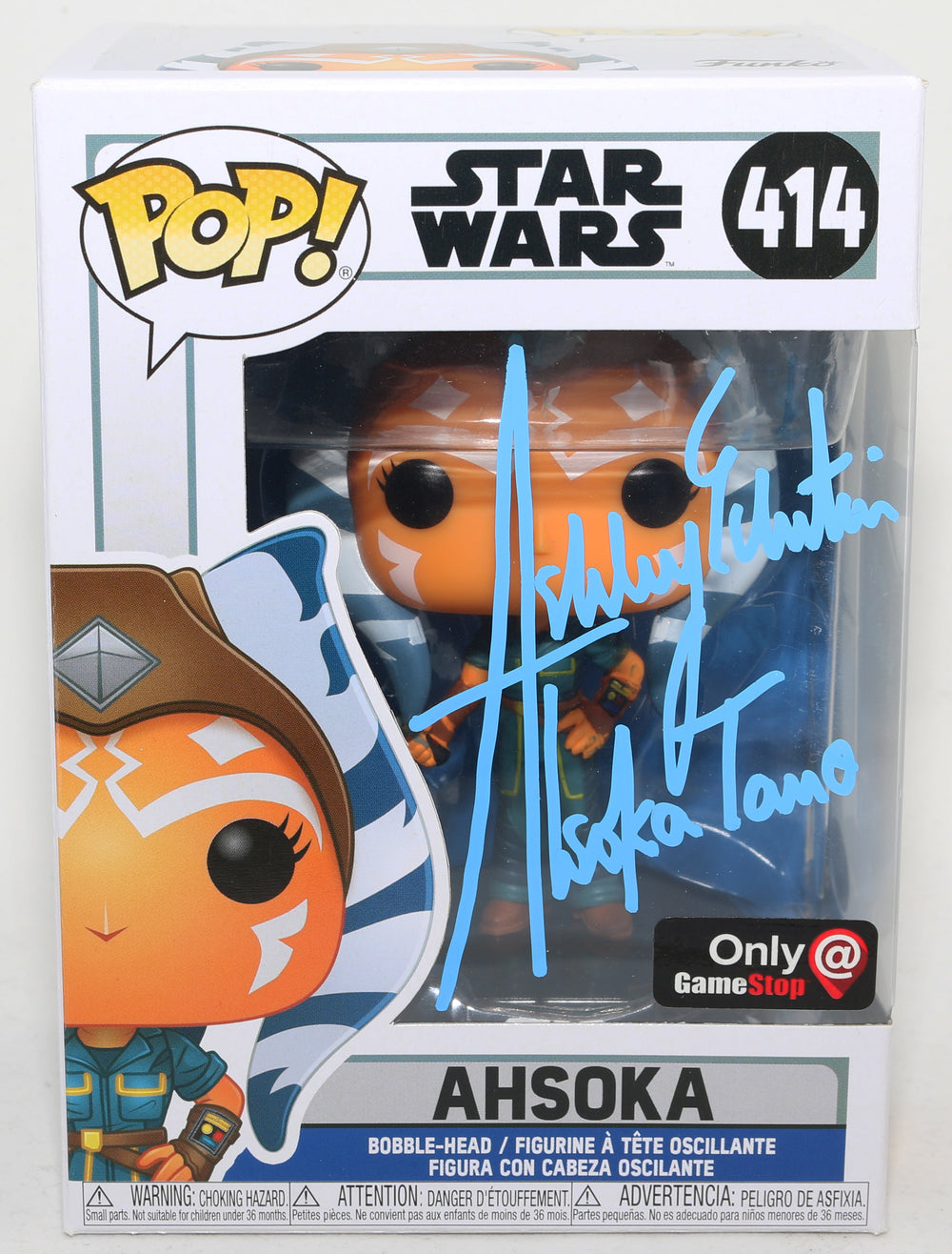 Ashley Eckstein as Ahsoka Tano in Star Wars: The Clone Wars GameStop Exclusive (JSA) Signed Funko POP! #414 with Character Name