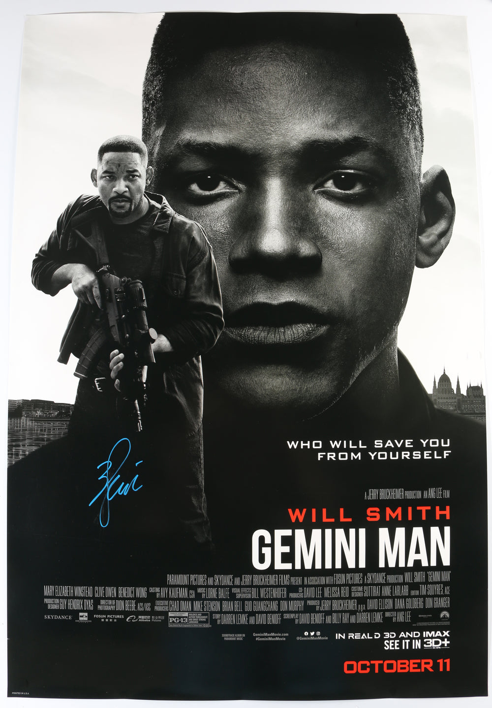 Will Smith as Henry Brogan in Gemini Man Signed 27x40 Poster