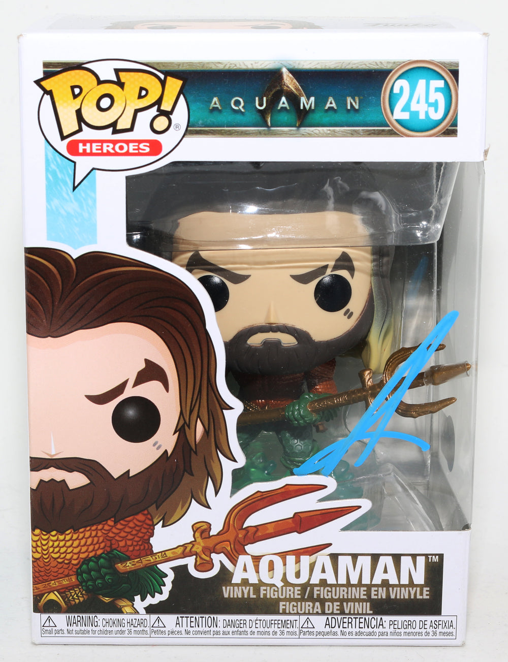Jason Momoa as Aquaman in Aquaman (Beckett) Signed Funko POP! #245
