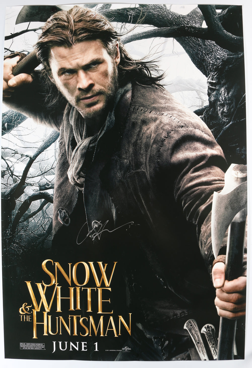 Chris Hemsworth as Huntsman in Snow White & the Huntsman Signed 27x40 Poster