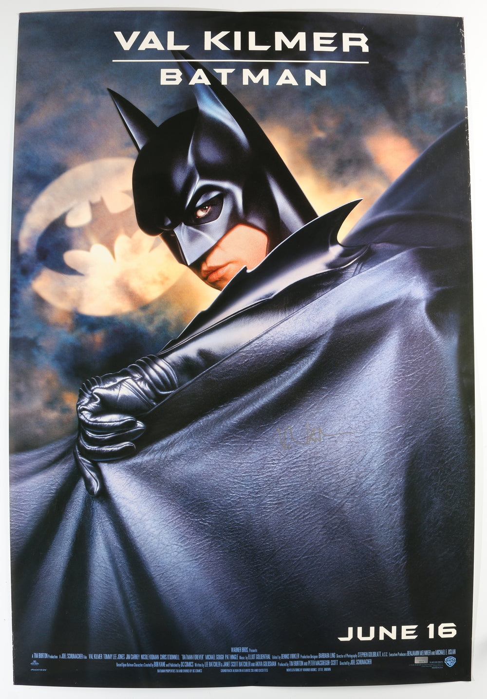 Val Kilmer as Bruce Wayne / Batman in Batman Forever (Celebrity Authentics) Signed 27x40 Poster