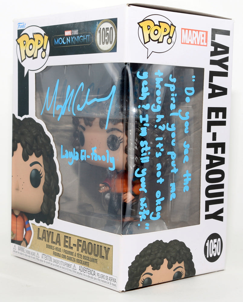 
                  
                    May Calamawy as  Layla El-Faouly / Scarlet Scarab in Moon Knight Signed Funko POP! #1050 with Character Name & Quote
                  
                