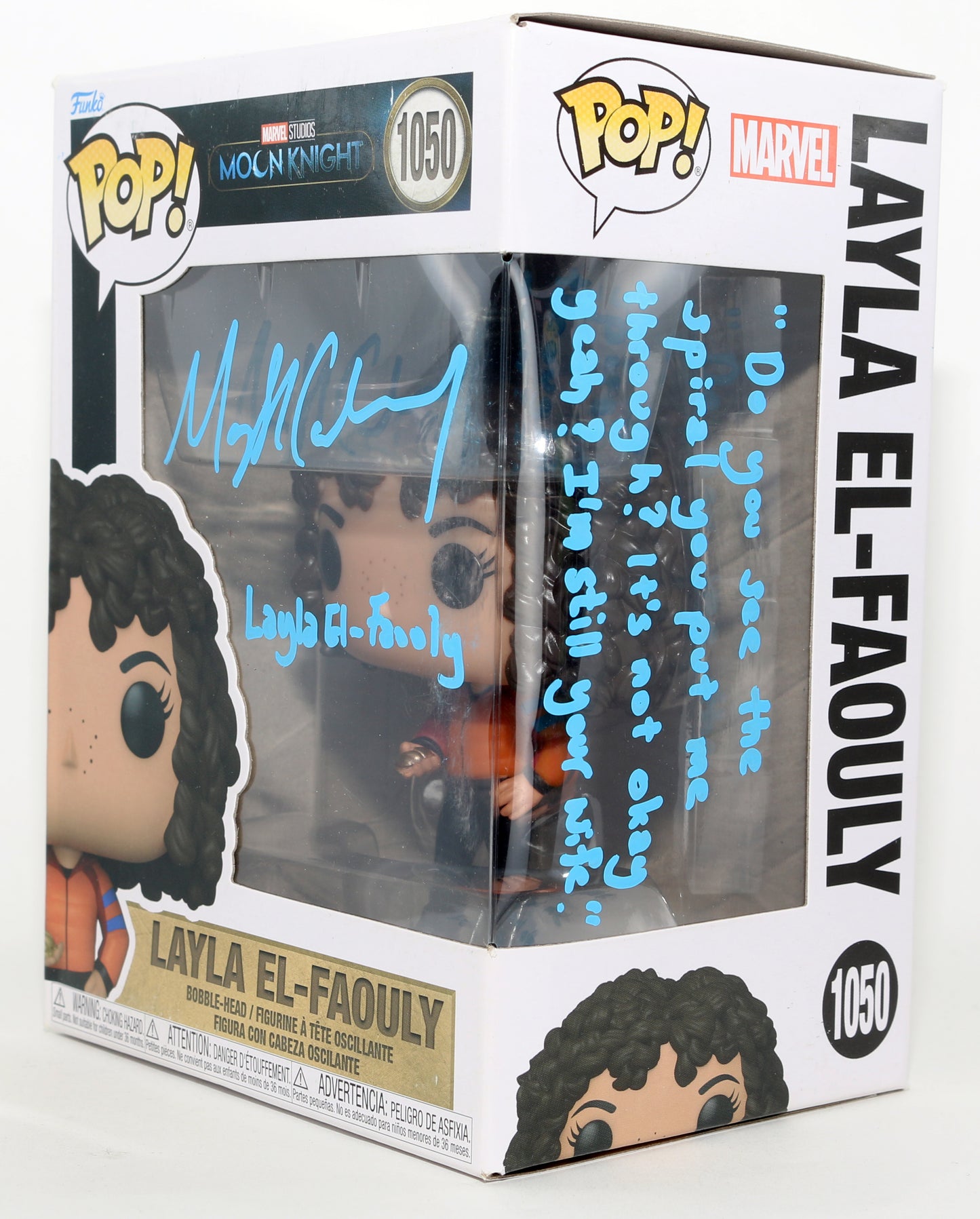 
                  
                    May Calamawy as  Layla El-Faouly / Scarlet Scarab in Moon Knight Signed Funko POP! #1050 with Character Name & Quote
                  
                
