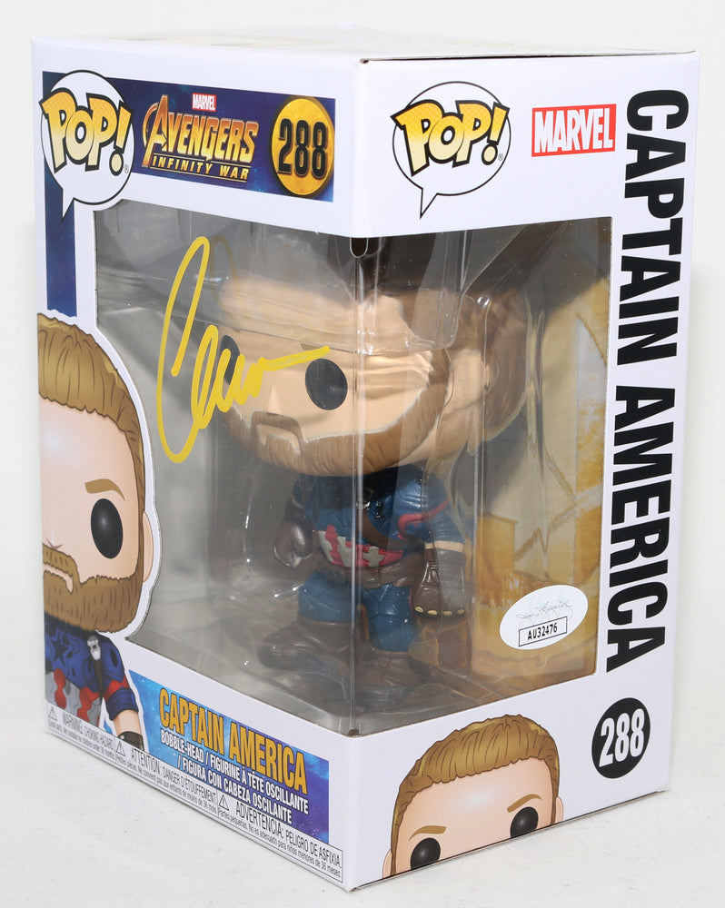 
                  
                    Chris Evans as Captain America in Avengers: Infinity War (JSA) Signed Funko POP! #288
                  
                