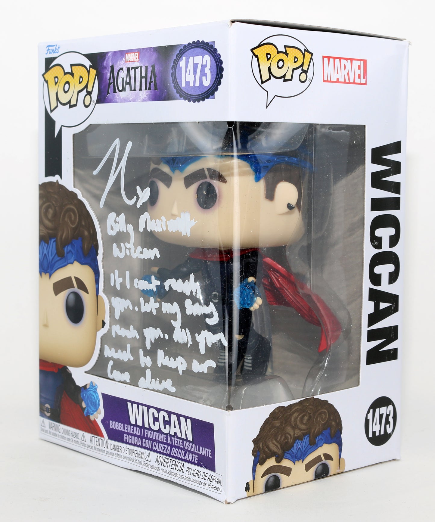 
                  
                    Joe Locke as Wiccan in Agatha All Along Signed Funko POP! #1473 with Character Names & Quote
                  
                