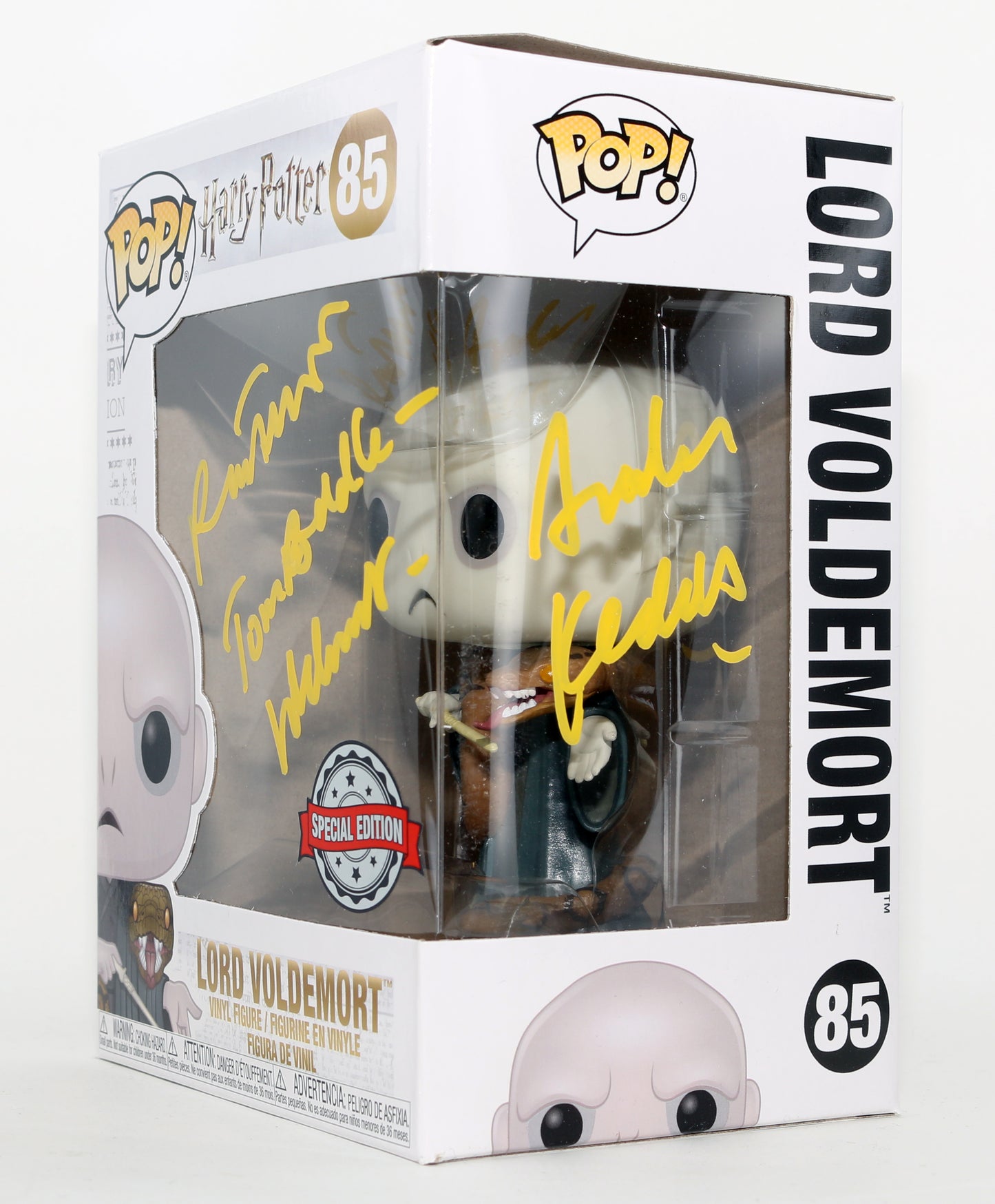 
                  
                    Ralph Fiennes as Lord Voldemort in Harry Potter Special Edition Signed Funko POP! #85 with Character Name & Quote
                  
                