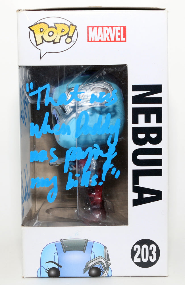 
                  
                    Karen Gillan as Nebula in Guardians of the Galaxy Vol. 2 Signed Funko POP! #203 with Character Name & Quote
                  
                