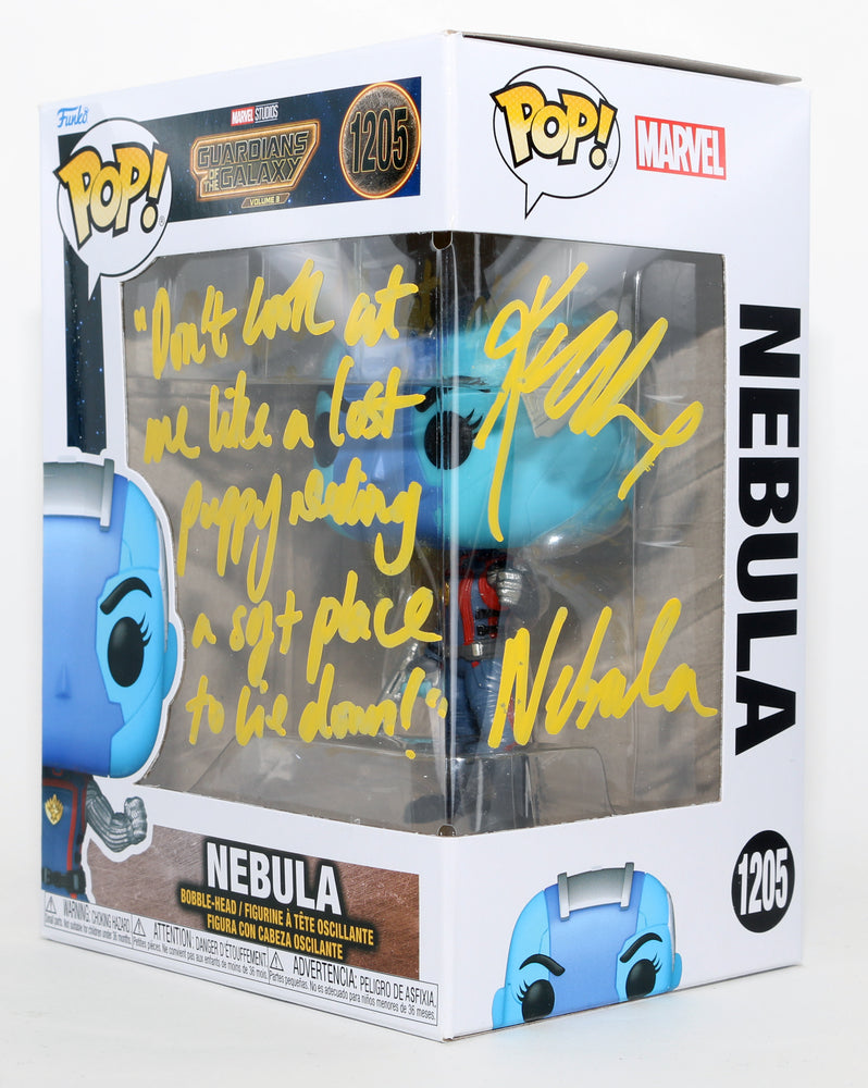 
                  
                    Karen Gillan as Nebula in Guardians of the Galaxy Vol. 3 Signed Funko POP! #1205 with Character Name & Quote
                  
                