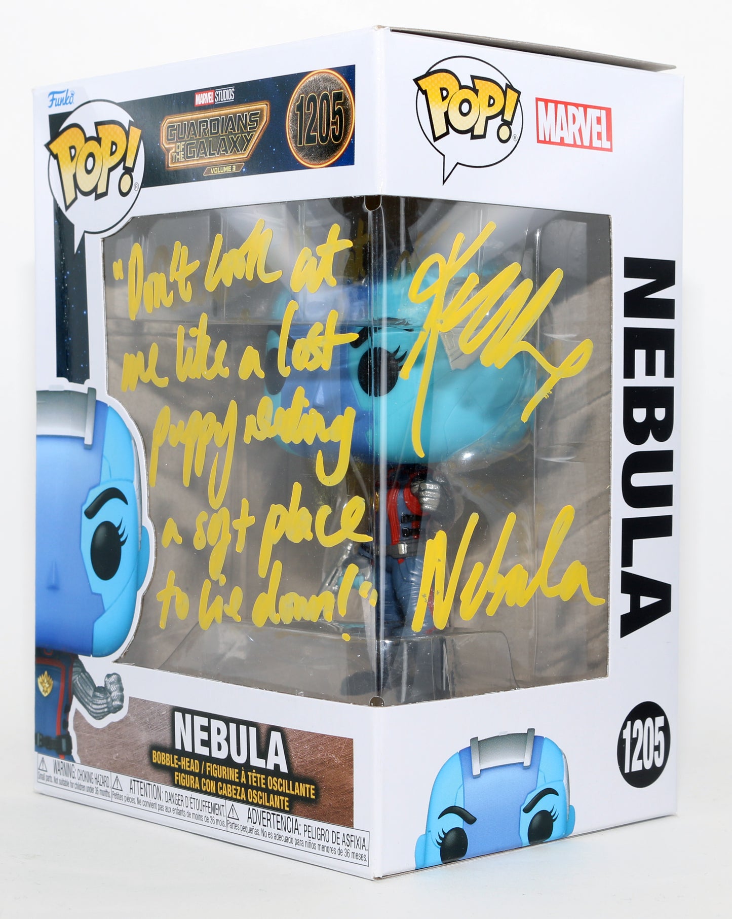 
                  
                    Karen Gillan as Nebula in Guardians of the Galaxy Vol. 3 Signed Funko POP! #1205 with Character Name & Quote
                  
                
