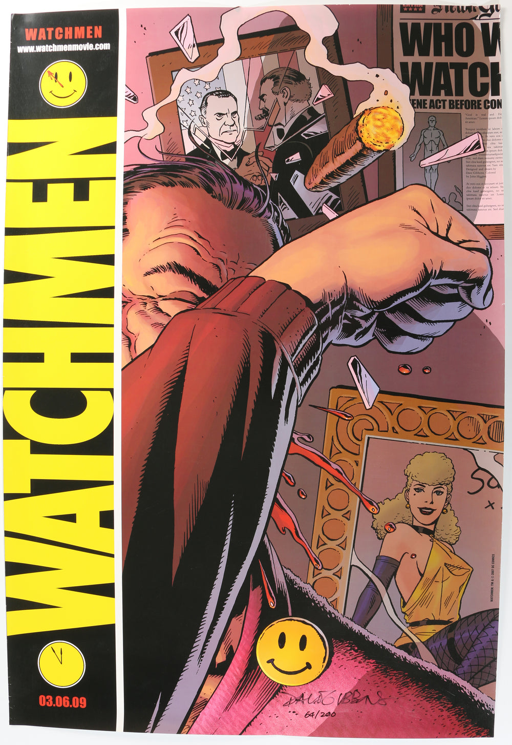 Dave Gibbons Artist of DC's Watchmen Signed 27x40 Poster