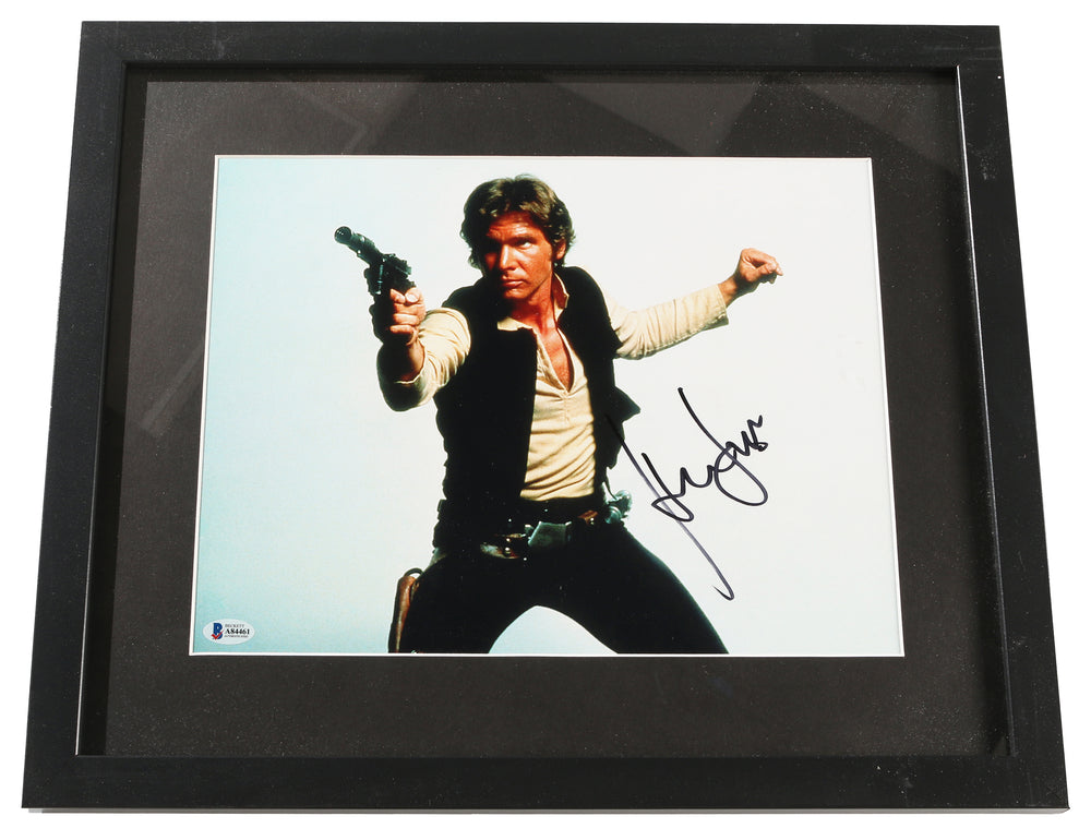 Harrison Ford as Han Solo in Star Wars: A New Hope (Beckett) Signed Framed 11x14 Photo