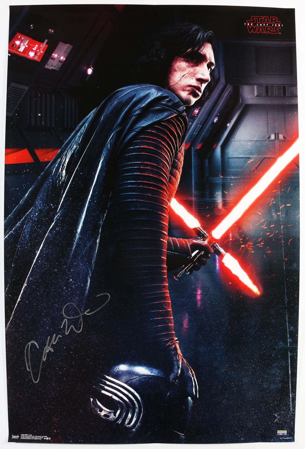 Adam Driver as Kylo Ren in Star Wars: The Force Awakens (Celebrity Authentics) Signed 22.5x34 Poster