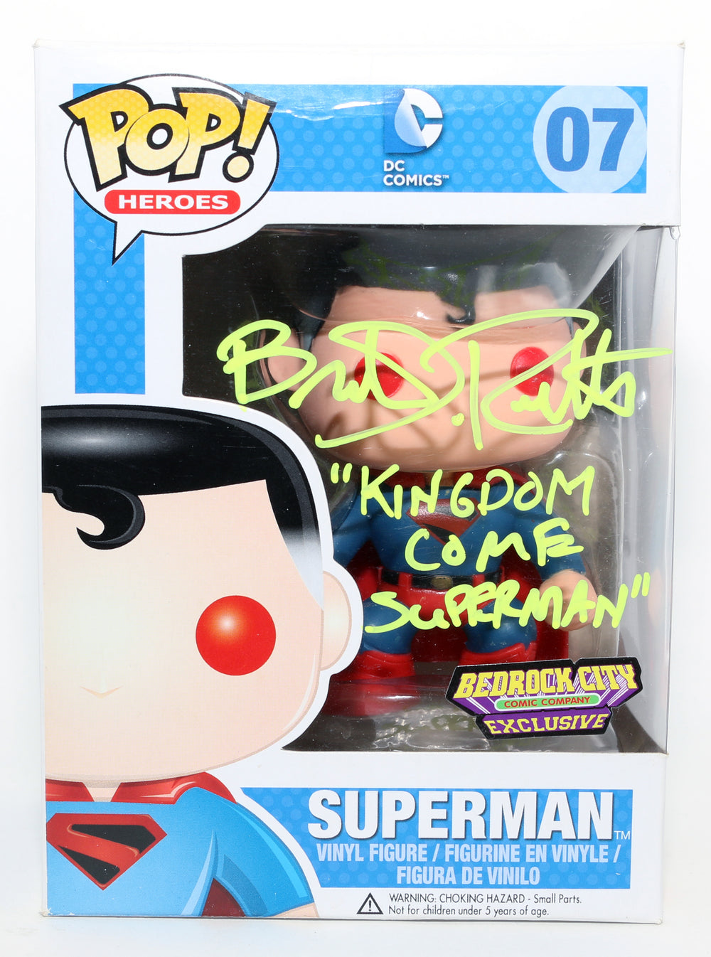 Brandon Routh as Kingdom Come Superman in Crisis on Infinite Earths Bedrock City Exclusive (JSA) Signed Funko POP! #07 with Character Name
