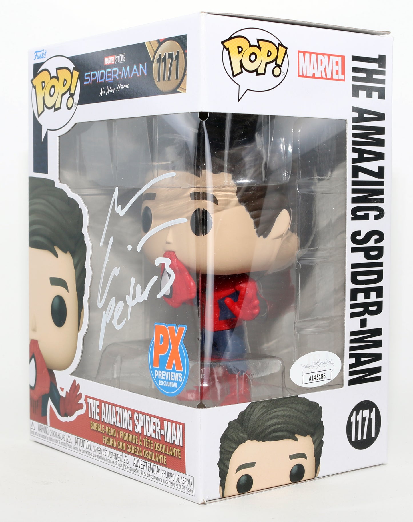 
                  
                    Andrew Garfield as The Amazing Spider-Man in Spider-Man: No Way Home Previews Exclusive (JSA) Signed Funko POP! #1171 with Character Name
                  
                