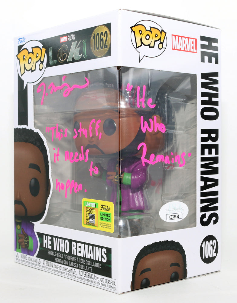 
                  
                    Jonathan Majors as He Who Remains in Loki 2022 SDCC Exclusive (JSA) Signed Funko POP! #1062 with Character Name & Quote
                  
                
