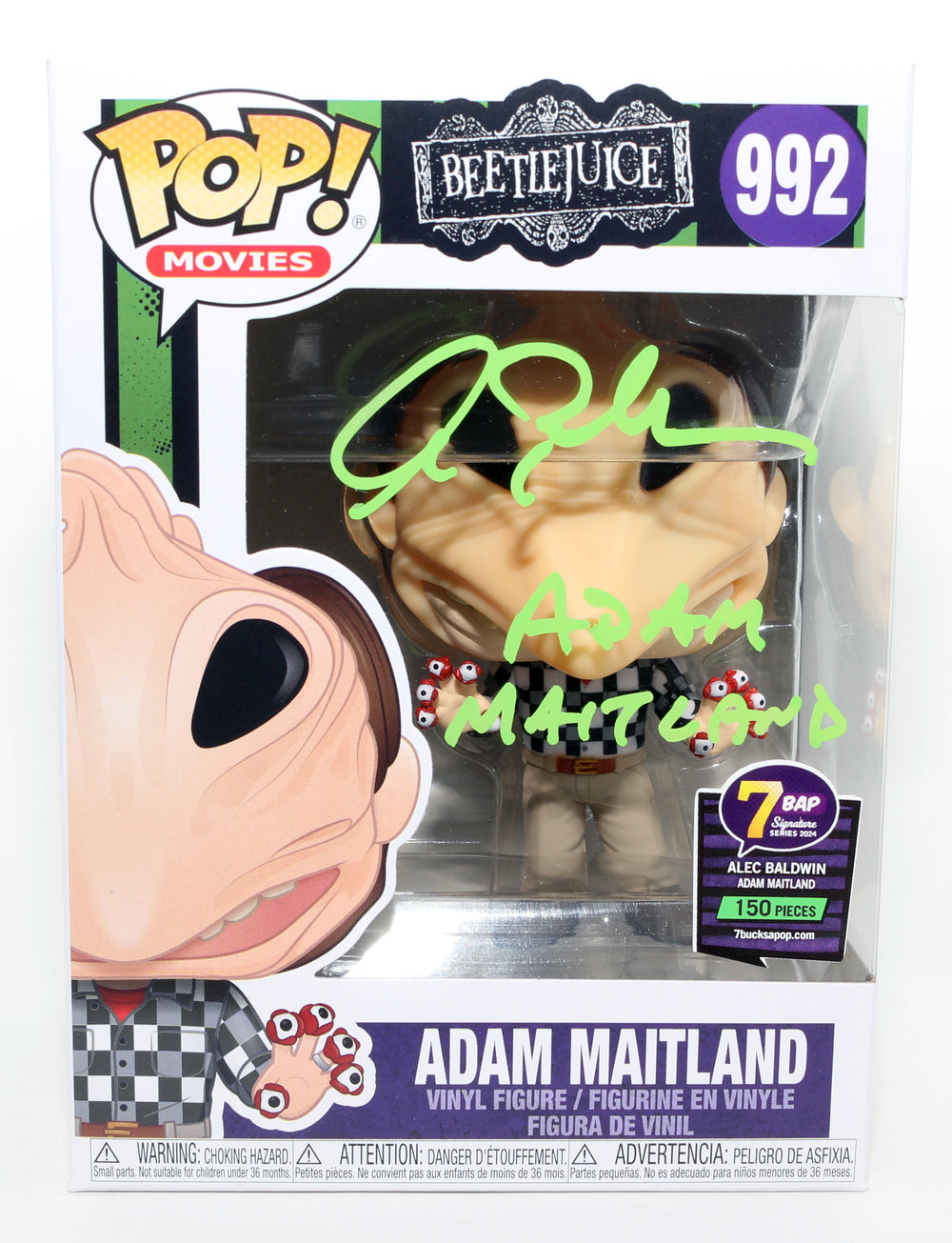 Alec Baldwin as Adam Maitland in Beetlejuice 7BAP exclusive (JSA) Signed Funko POP! #992 with Character Name