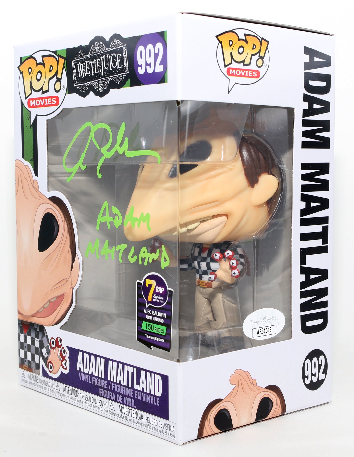 
                  
                    Alec Baldwin as Adam Maitland in Beetlejuice 7BAP exclusive (JSA) Signed Funko POP! #992 with Character Name
                  
                